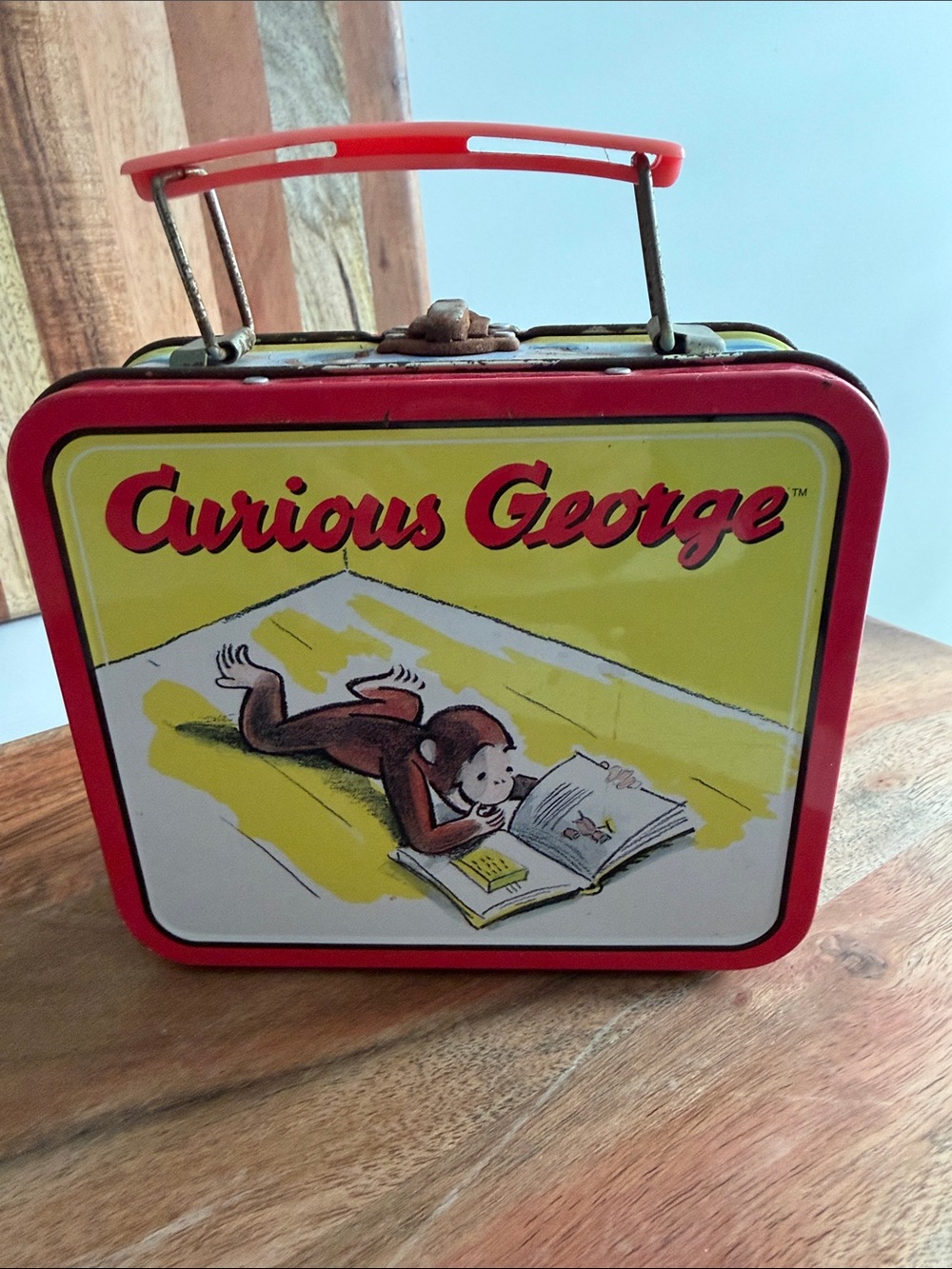 Vintage Curious George Small Metal Lunchbox Snack Bag - Picture 2 of 7